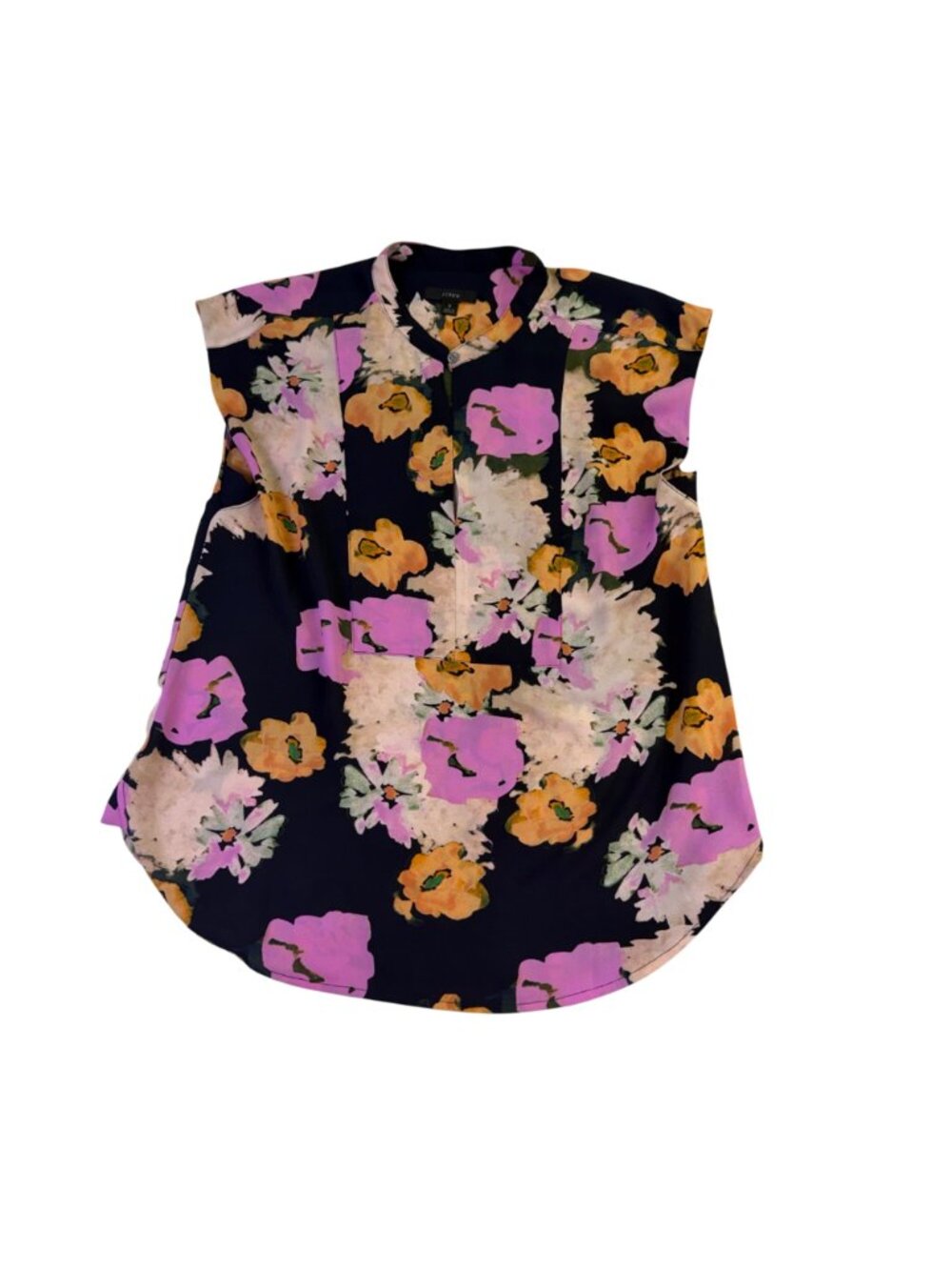 J.Crew Womens Multicolor Floral Print Sleeveless Button-Front Blouse Size S image 2